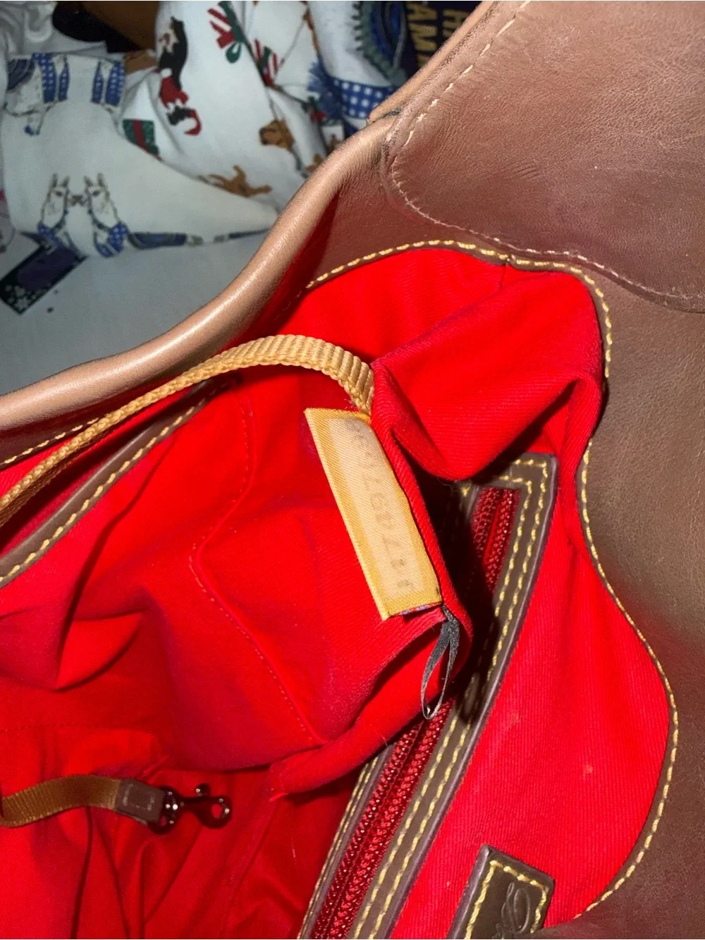 Dooney & Bourke Brown Leather Hobo with Gold Hardware
